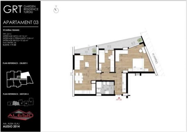 Tirane, shitet apartament 2+1+A+BLK Kati 6, 98 m² 117.120 Euro (Ish Fusha e Aviacionit)