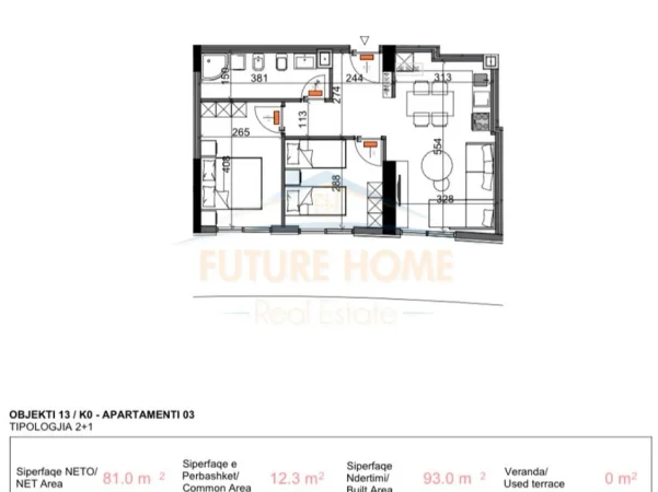 Tirane, shitet apartament 2+1+Aneks+Ballkon Kati 0, 93 m² (Liqeni i Thate)