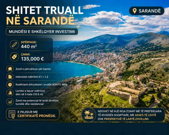 Sarande, shitet toke , 440 m² 130.000 € 