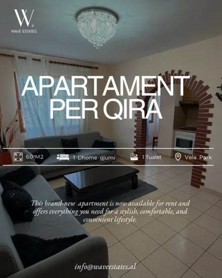 Durres, jepet me qera apartament 1+1 Kati 4, (Vala Park)