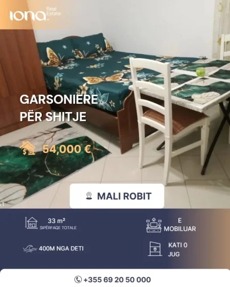 Mali Robit, shitet garsonier Studio Kati 0, 33 m² 54.000 € 