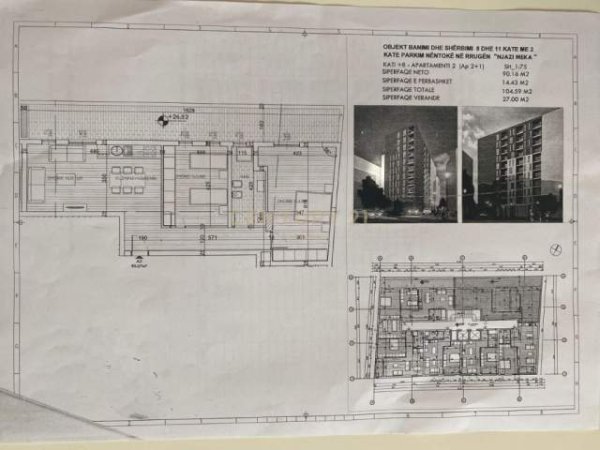 Tirane, shes apartament 2+1+BLK Kati 8, 105 m² 140.000 Euro (Njazi Meka)