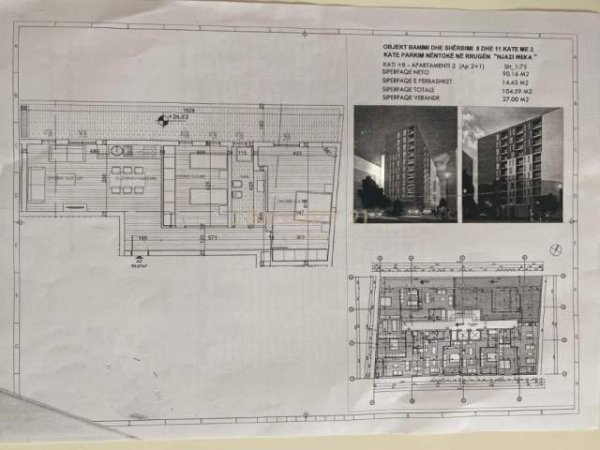 Tirane, shes apartament 2+1+BLK Kati 8, 105 m² 140.000 Euro (Njazi Meka)