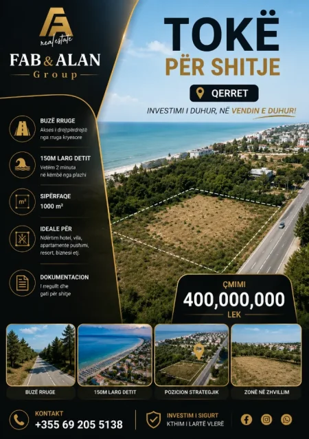 Kavaje, shitet toke , 1.000 m² 428.730 € (Qerret)