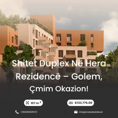 Durres, shitet apartament duplex, Kati 0, 107.02 m² 133.775 € (golem)
