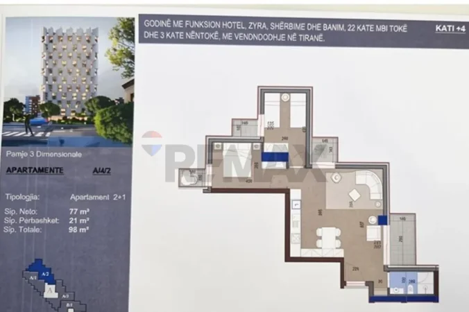 Tirane, shitet apartament , 98 m² 157.000 € 