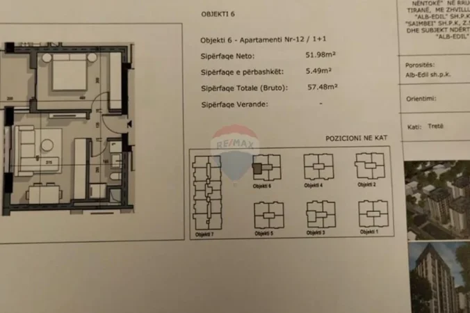 Tirane, shitet apartament , 57 m² 92.002 € 