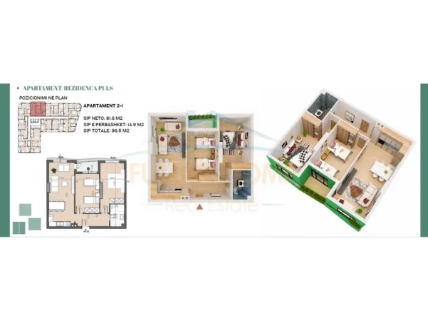 Tirane, shitet apartament 2+1 Kati 6, 96 m² 193.040 € (Rruga e Dibres)