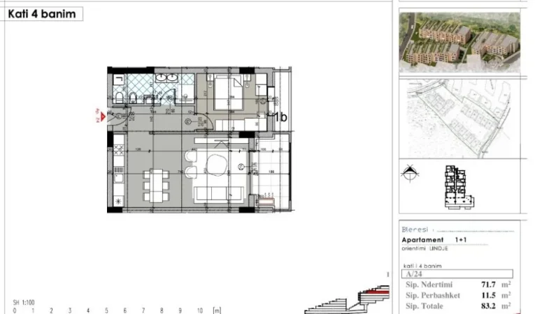 Tirane, shitet apartament 1+1 Kati 4, 83 m² 183.040 € (Dream House Residence I prane Liqenit Artificial)