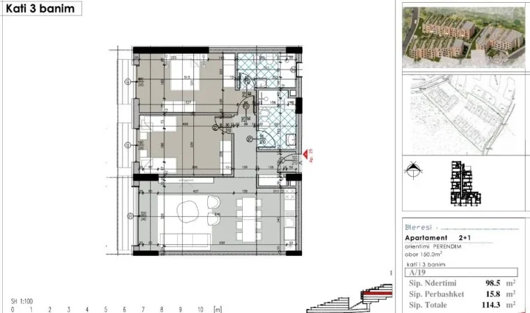 Tirane, shitet apartament 2+1 Kati 3, 114 m² 251.500 € (Dream House Residence / prane Liqenit Artificial)