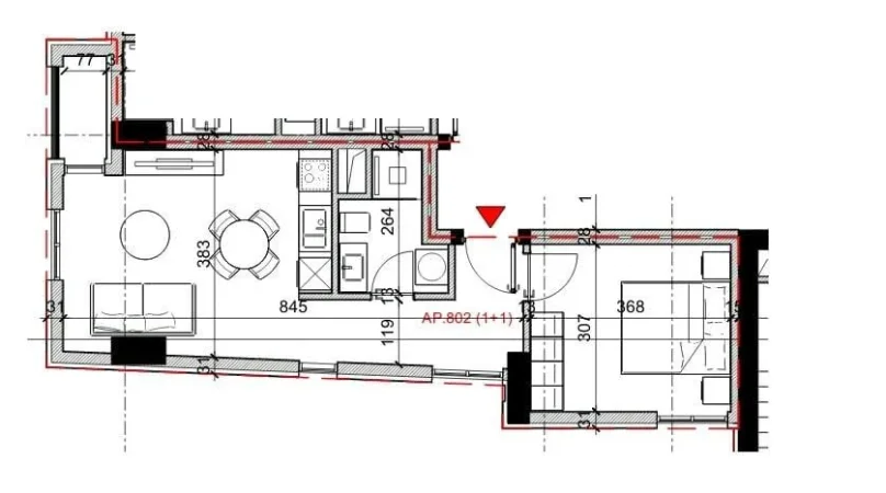 Tirane, shitet apartament 1+1 Kati 8, 63 m² 148.050 € (Rruga Bardhyl)