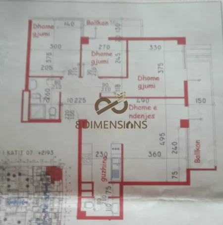 Shitet Apartament 3+1+2 ne Rruge te Kavajes, prane Condor Center (D8143A-35)