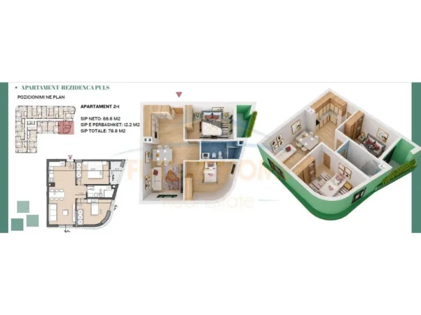 Tirane, shitet apartament 2+1 Kati 6, 79 m² 157.560 € (RRUGA E DIBRES SPITALI AMERIKAN 2)