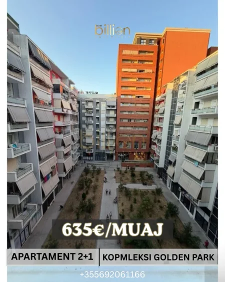Tirane, jepet me qera apartament 2+1 Kati 5, 80 m² 635 € (Kompleksi Golden PARK)   Billion4987