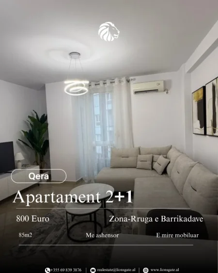 Tirane, jepet me qera apartament 2+1 , 85 m² 800 € 