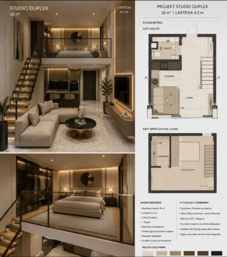 Durres, shitet apartament duplex 1+1 Kati 0, 26 m² 32.000 € (plepa durres)