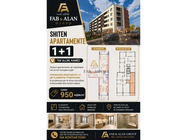 Tirane, shitet apartament 1+1 , 80 m² 75.950 € (Kamez)