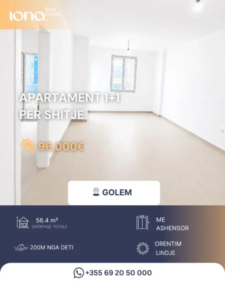 Golem, shitet apartament 1+1 , 56 m² 96.000 € 
