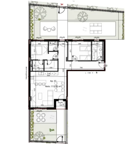Tirane, shitet apartament 2+1+Ballkon Kati 0, 266 m² 356.640 € (Park Houses Residence)