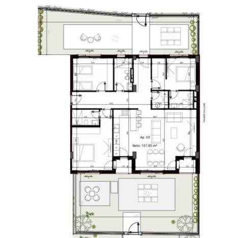 Tirane, shitet apartament 3+1+Aneks+Ballkon Kati 0, 342 m² 476.520 € (Park Houses Residence)