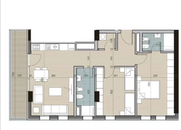 Tirane, shitet apartament 2+1+Ballkon , 128 m² 140.481 € (Univers City, QTU)