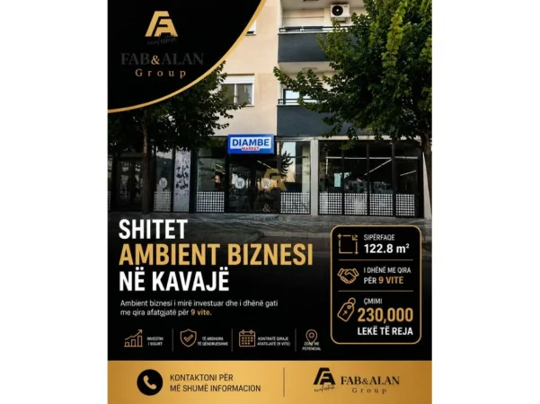 Kavaje, shitet ambjent biznesi Kati 0, 123 m² 303.316 € (Kavaje)