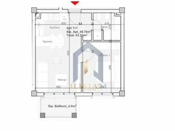 Tirane, shes apartament 1+1 Kati 1, 63 m² 139.766 € (Rolling Hills , Liqeni)