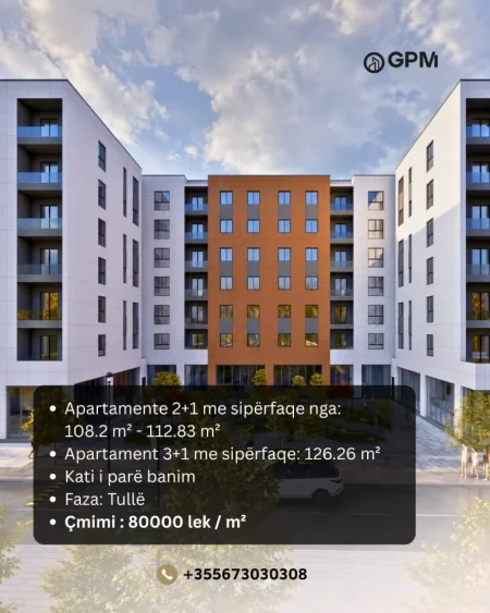 Apartamente 2+1 dhe 3+1 ne shitje nerezidencen me te re , Kamez. 🏡