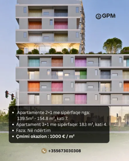 Apartamente 2+1 dhe 3+1 ne shitje ne Kashar, ne nje nga projektet me te reja te kryeqytetit.
