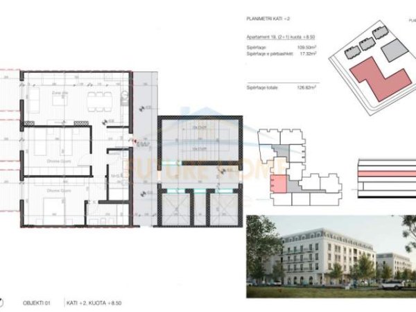 Tirane, shes apartament 2+1 Kati 2, 126 m² 165.000 Euro (TEG)