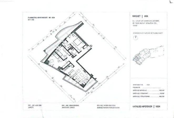 Tirane, shes apartament 3+1+Ballkon Kati 3, 180 m² 397.000 € (Rruga Frosina Plaku)
