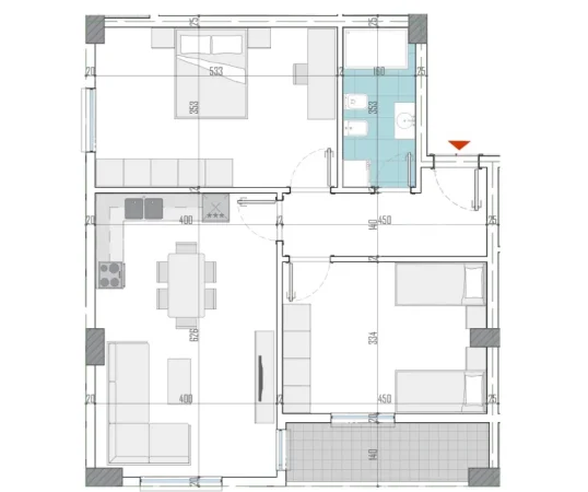 Tirane, shitet apartament 2+1+Ballkon , 102 m² (Kamez, Aura Residence)