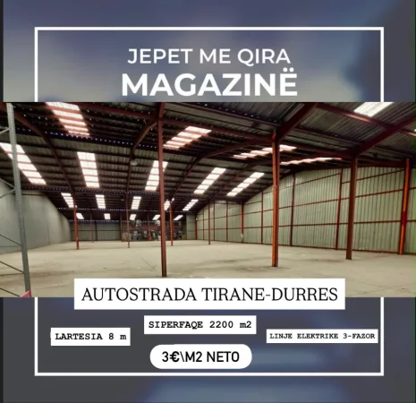Tirane, jepet me qera ambjent biznesi , 2.200 m² 6.600 € (Autostrada Tirane Durres)
