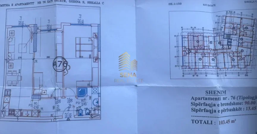 Tirane, shitet apartament 2+1+Ballkon Kati 7, 103 m² 113.800 € (Paskuqan)