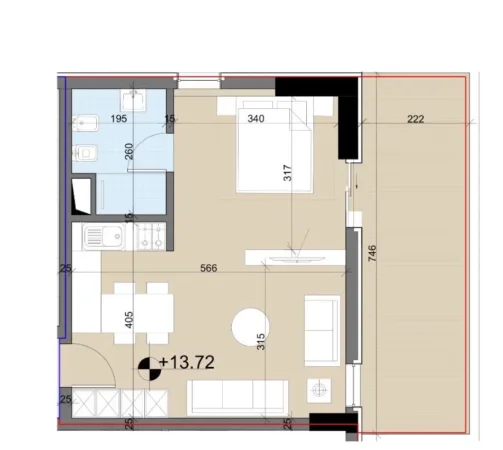 Tirane, shitet apartament 1+1+Aneks+Ballkon Kati 4, 71 m² 100.436 € (Rruga Gryka e Kacanikut)