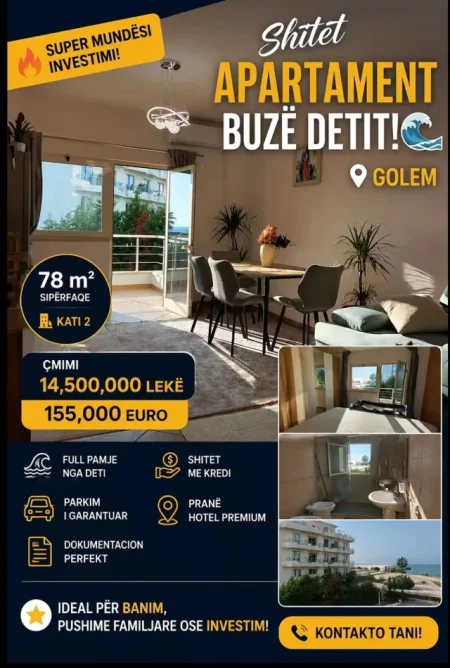 Golem, shitet apartament Kati 2, 78 m² 155.000 € 