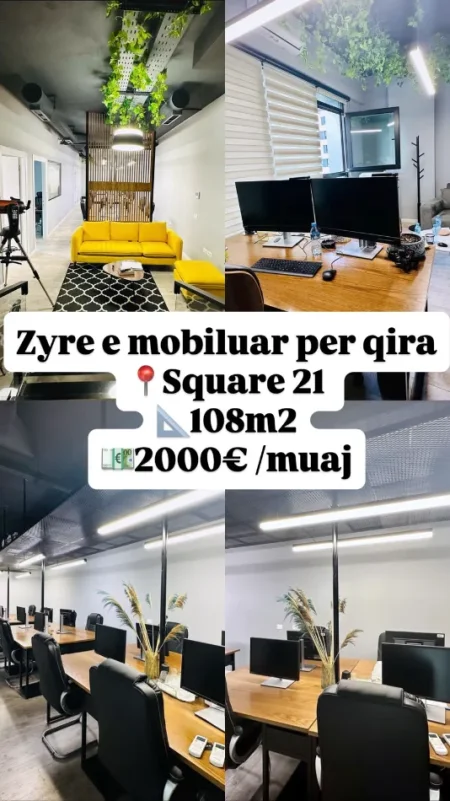 Tirane, jepet me qera zyre , 108 m² 2.000 € (rruga e kavajes , 21 dhjetori)