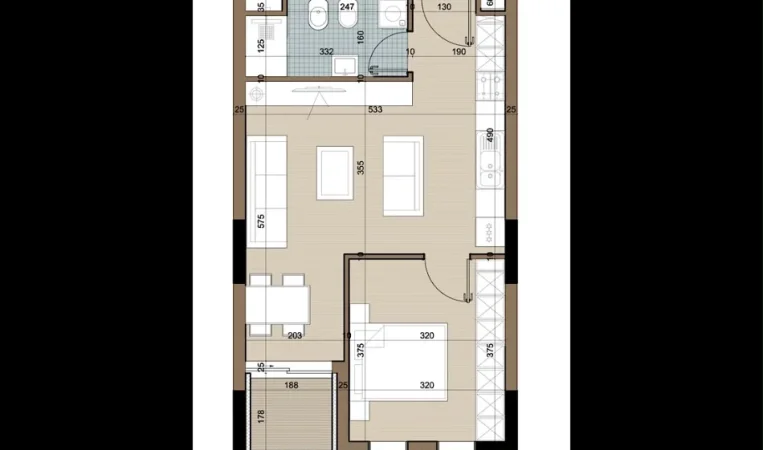 Tirane, jepet me qera apartament 1+1 Kati 3, 64 m² 50.100 € 