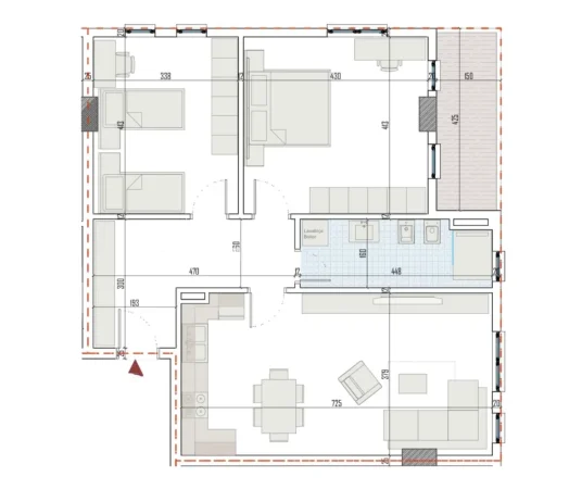 Tirane, shitet apartament 2+1+Ballkon , 106 m² 132.600 € (Ringside Residences, Paskuqan)