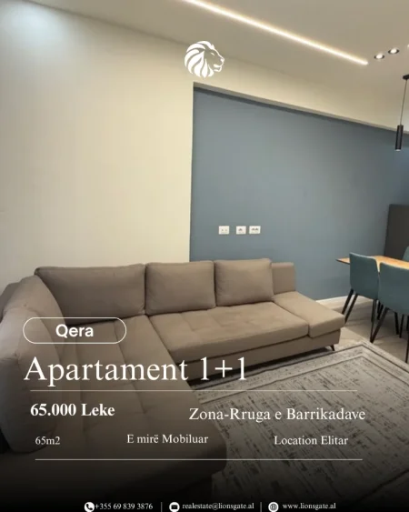 Tirane, jepet me qera apartament 1+1 Kati 1, 65 m² 650 € 
