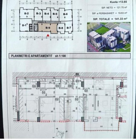 Tirane, shes apartament 3+1+BLK Kati 4, 141 m² 169.600 Euro (Rruga Dritan Hoxha)