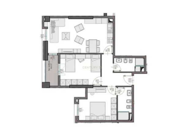 Tirane, shes apartament 2+1 Kati 4, 98 m² 198.000 € 