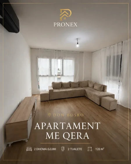 Tirane, jepet me qera apartament 2+1+Ballkon Kati 2, 110 m² 600 € (Don Bosko, Trio Tower)