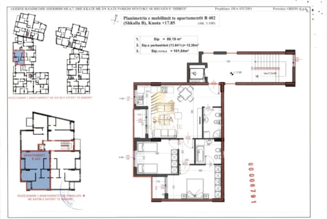 Tirane, shitet apartament 2+1+Ballkon Kati 4, 101 m² 190.000 € (Oxhaku)