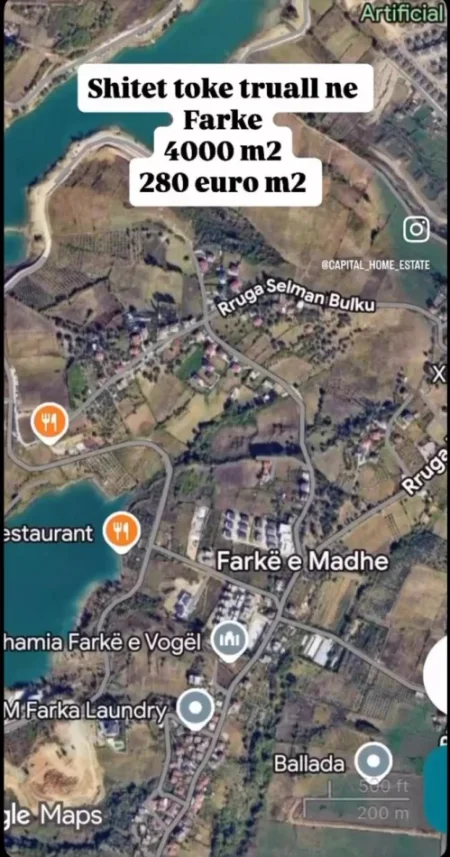 Tirane, shitet toke , 4.000 m² 