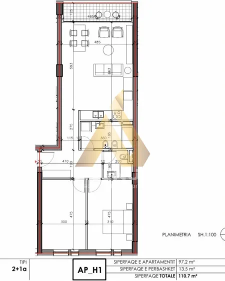 Tirane, shitet apartament 2+1 Kati 6, 111 m² 140.000 € (Unaza Lindore, Shkoze)