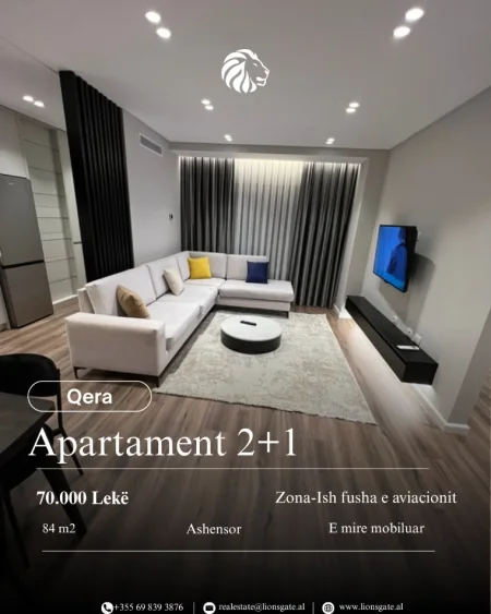 Tirane, jepet me qera apartament 2+1 , 84 m² 700 € 