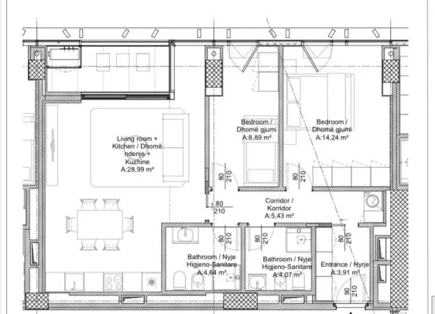 Tirane, shitet apartament 2+1+Aneks+Ballkon Kati 15, 114 m² 300.000 € (bulevardi i ri)