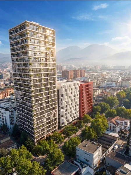 Tirane, shitet apartament 1+1+Ballkon , 69 m² 165.528 € (Oberon Tower, Stacioni i Trenit)