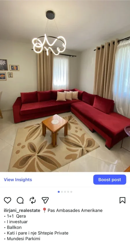 Tirane, jepet me qera apartament 1+1+Aneks+Ballkon Kati 1, 60 m² 550 € (Ambasada Amerikane)